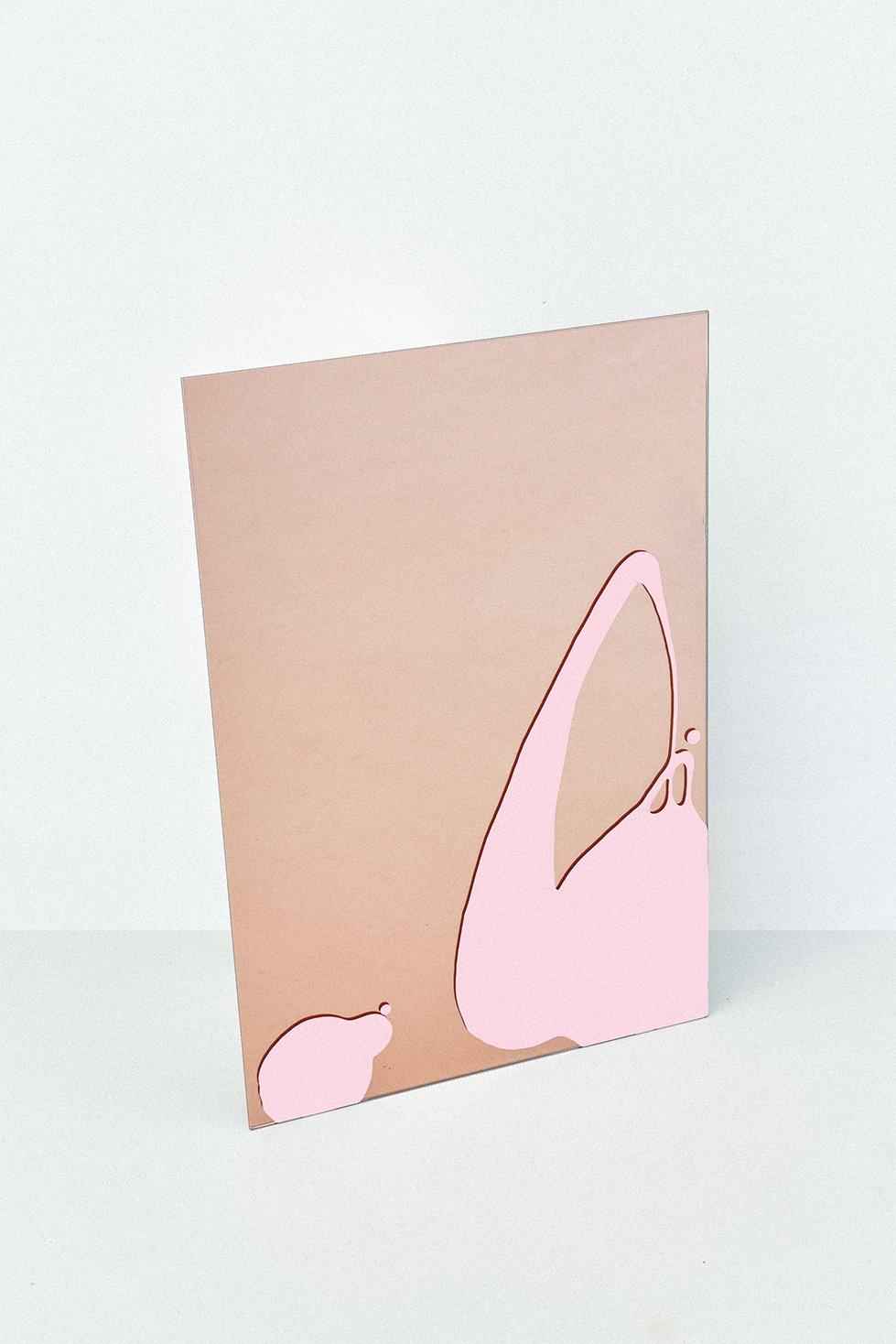 GLAZE MIRROR LARGE IN ROSE + PINK SPLASH - RiRa
