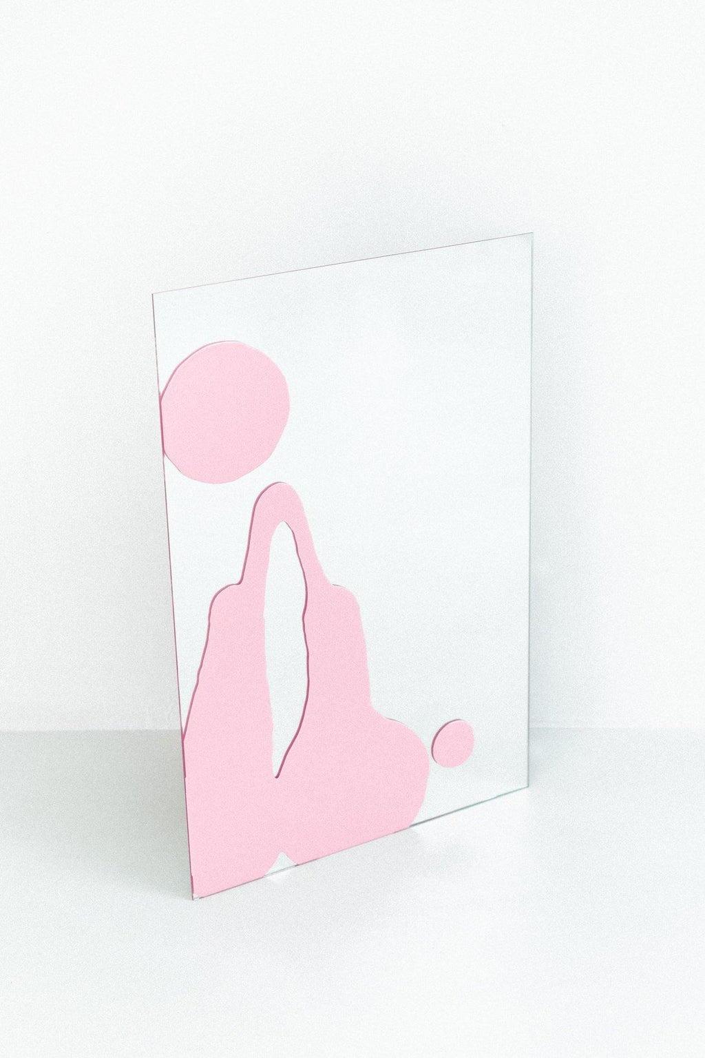 GLAZE MIRROR LARGE IN SILVER + PINK SPLASH - RiRa