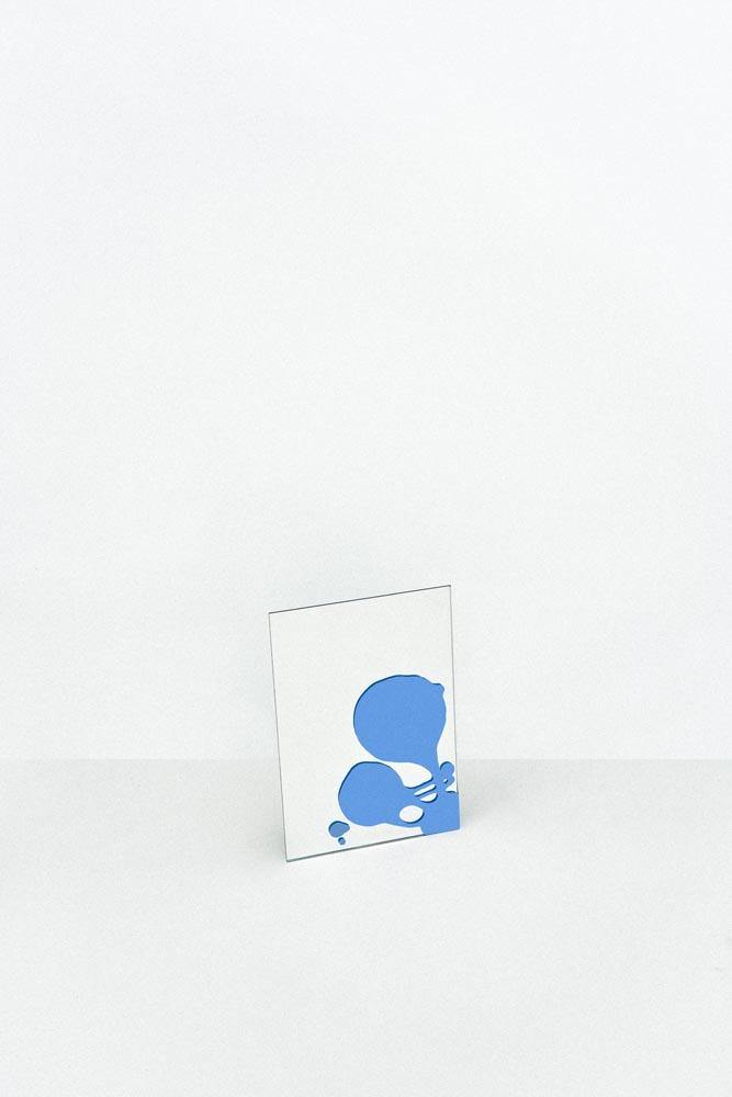 GLAZE MIRROR SMALL IN SILVER + BLUE SPLASH - RiRa